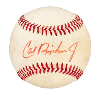 Cal Ripken Jr. Rookie Era Single-Signed American League Lee MacPhail Baseball